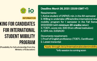 Looking for Candidates for International Mobility Program